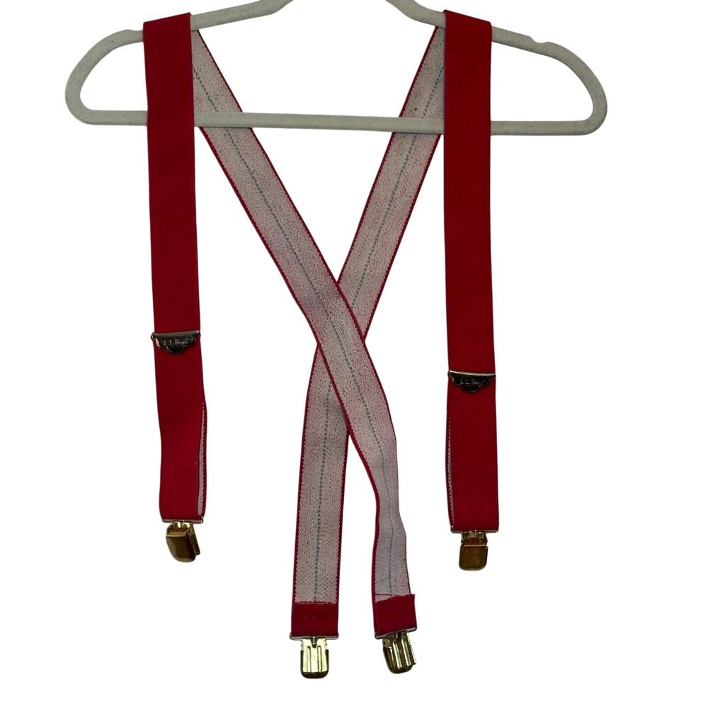 L.L. Bean Vintage Red Adjustable Suspenders